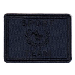 Sport Team rettangolo grande applicazione patch ricamata termoadesiva blu - Modidea