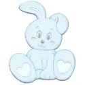 Coniglietto applicazione celeste Baby ricamata per copertine - Modidea