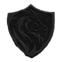Lion badge embroidered iron-on patch, wash-resistant