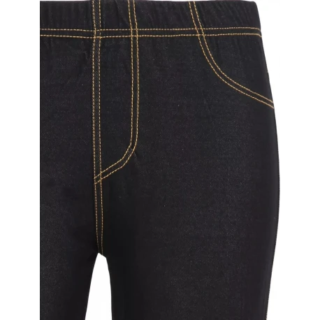 J-Leggings elasticizzati estivi ad effetto Jensato neri
