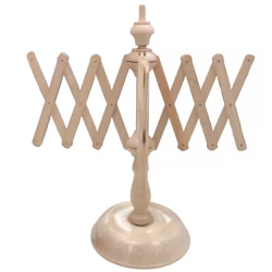 Natural wooden bowmaker with table base for making balls of yarn