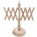 Natural wooden bowmaker with table base for making balls of yarn