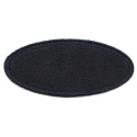 Oval iron-on embroidered patch in black or blue