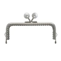 Rectangular 10.5 cm metal click clac ball purse clasp with coloured pearl white balls