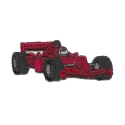 F1 single-seater embroidered iron-on patch application