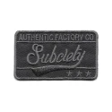 Rectangular Subclety embroidered iron-on patch