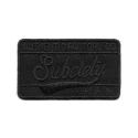 Rectangular Subclety embroidered iron-on patch