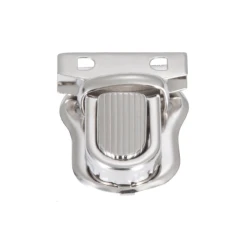 Folder clasp with silver striped button for handmade bags