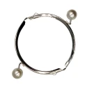 Chiusura per borselli clic clac ball apertura con perle colorate bianche