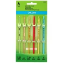 Set of 6 coloured aluminium crochet hooks, sizes 2.50 to 6.0 - 44720 Pony