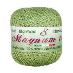 Crochet yarn Magnum Titan Wool 100% Egyptian Cotton Makò Pistachio Green