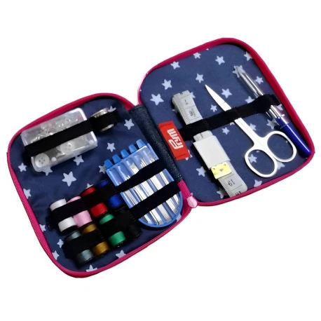 Set Cucito da viaggio con custodia in jeans e chiusura lampo - 651244 Prym