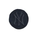 Round NY New York iron-on embroidered patch blue
