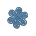 Fiore in tessuto denim jeans applicazione patch ricamata - Modidea