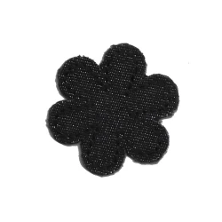 Denim flower embroidered iron-on patch appliqué 2