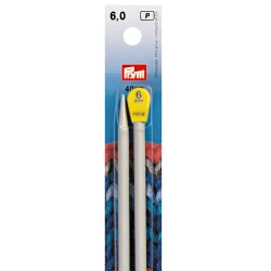 6.00 mm aluminium knitting needles with knobs - 191480 Prym