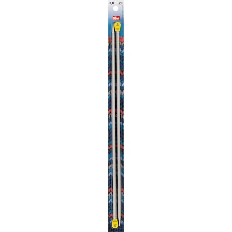 6.00 mm aluminium knitting needles with knobs - 191480 Prym