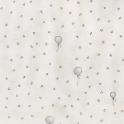 Star and balloon patterned cotton fabric 140cm high