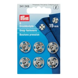 Bottoni automatici da cucire Prym in metallo argentato diametro 15 mm - 341249 Prym