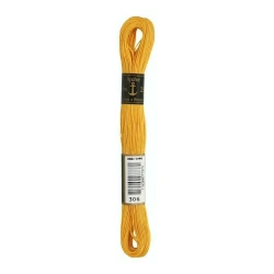 Anchor Cotone da Ricamo - Colore 306 giallo senape - Coton à Broder matassina da 30m