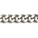 Catena lucida in alluminio 15mm con maglia schiacciata argento