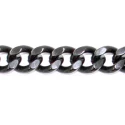 Catena lucida in alluminio 15mm con maglia schiacciata grigio canna di fucile
