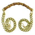 Shoulder strap handle in genuine natural bamboo and 60 cm gold chain on each side - MA121 Mas