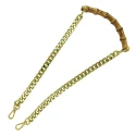 Shoulder strap handle in genuine natural bamboo and 60 cm gold chain on each side - MA121 Mas