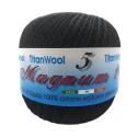 Filato per uncinetto Magnum N°8 Titan Wool 100% Cotone egiziano Makò - Nero