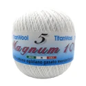 Magnum Crochet Yarn N°8 Titan Wool 100% Egyptian Cotton Makò - White