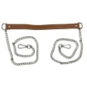 120cm silver chain bag strap with faux leather shoulder pad