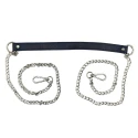 Manico a tracolla in ecopelle e catena argento in ottone da 60cm per lato - MA144S Mas