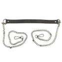 Manico a tracolla in ecopelle e catena argento in ottone da 60cm per lato - MA144S Mas