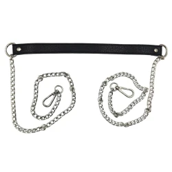 Manico a tracolla in ecopelle e catena argento in ottone da 60cm per lato - MA144S Mas 2