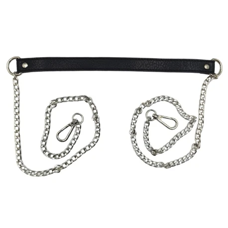 120cm silver chain bag strap with faux leather shoulder pad