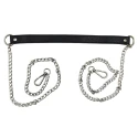 120cm silver chain bag strap with faux leather shoulder pad