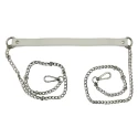 120cm silver chain bag strap with faux leather shoulder pad