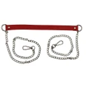 Manico a tracolla in ecopelle e catena argento in ottone da 60cm per lato - MA144S Mas