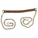 Manico a tracolla in ecopelle e catena oro in ottone da 60cm per lato - MA144 Mas