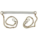 Gold chain bag strap handle with faux leather shoulder section