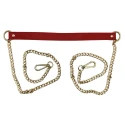Gold chain bag strap handle with faux leather shoulder section