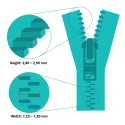 Cursore di ricambio per chiusura lampo zip a spirale in nylon XL - ZlideOn