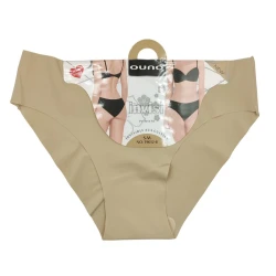 Seamless, raw cut briefs in light microfibre - nude