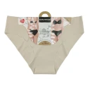 Seamless, raw cut briefs in light microfibre - powder