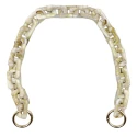 Marbled polished resin chain with large links, ideal as a bag handle