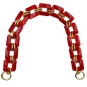 Polished resin chain with large square marble-effect links, ideal as a bag handle