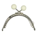 Metal click clac ball purse clasp with coloured balls white