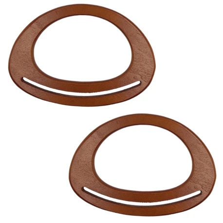 Manici per borse ovali con fessura in legno naturale 18cm - MA111 Mas