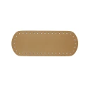 Small oval faux leather bag inserts in beige - 21cm x 8cm - Mas