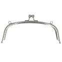 Chiusura per borsa clic clac ovale in metallo colore argento con tondini - MA162 M.A.S.